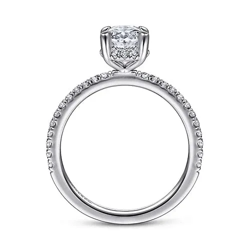 Hart - 14K White Gold Hidden Halo Oval Diamond Engagement Ring