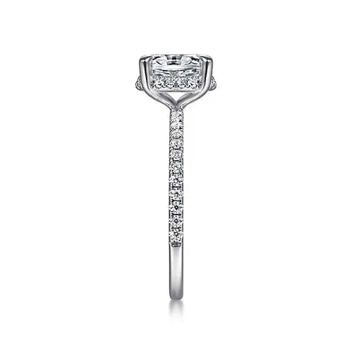 Hart - 14K White Gold Hidden Halo Oval Diamond Engagement Ring