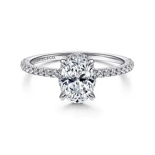 Hart - 14K White Gold Hidden Halo Oval Diamond Engagement Ring