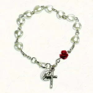 Heart Shaped Imitation Pearl Bracelet 8MM