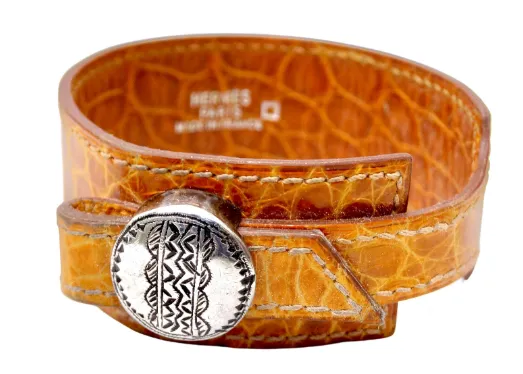 Hermes Vintage Alligator Leather Bracelet