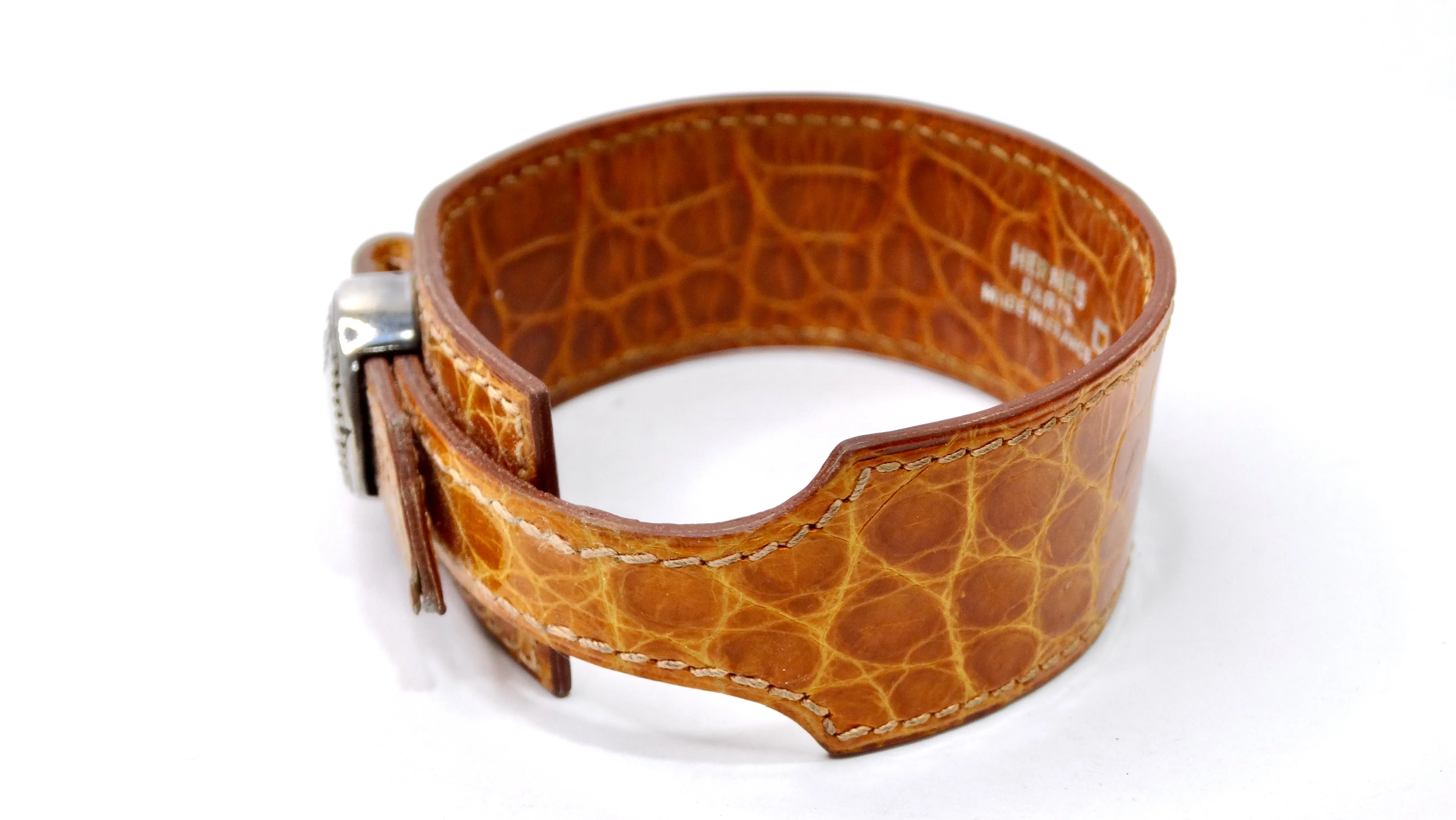 Hermes Vintage Alligator Leather Bracelet