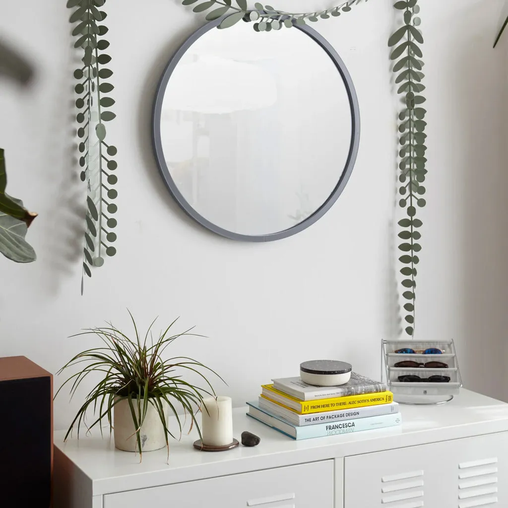 Hub Wall Mirror - 94cm Diameter - Grey