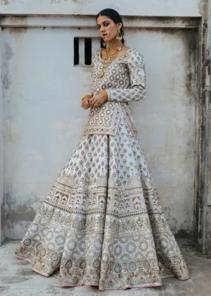 Indian Bridal Lehnga Dress in White Color for Wedding wear #J4300