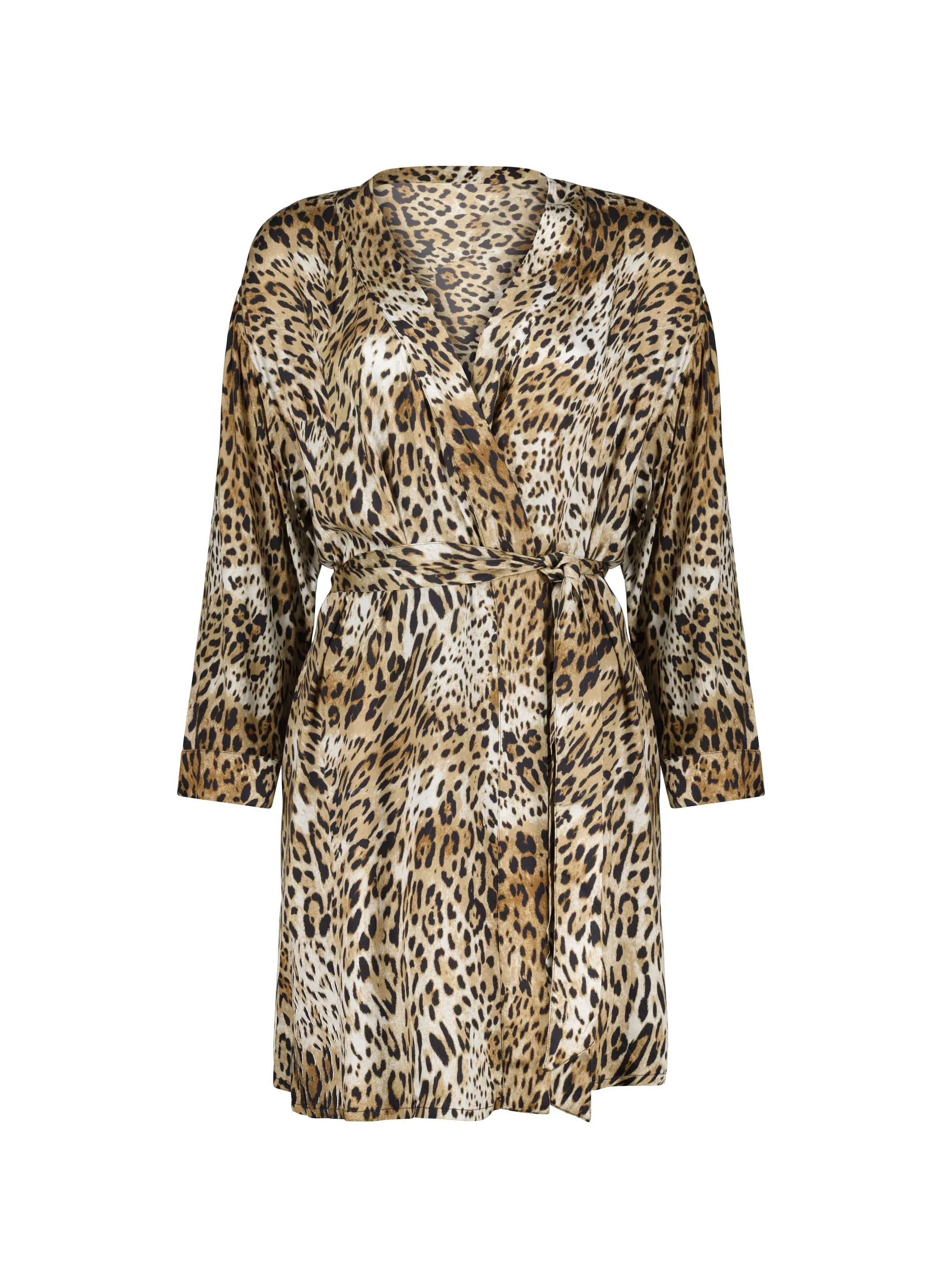 Inu LENZING™ ECOVERO™ Robe | Natural Leopard