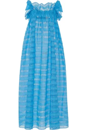 Jaime Blue Lattice Lace Dress