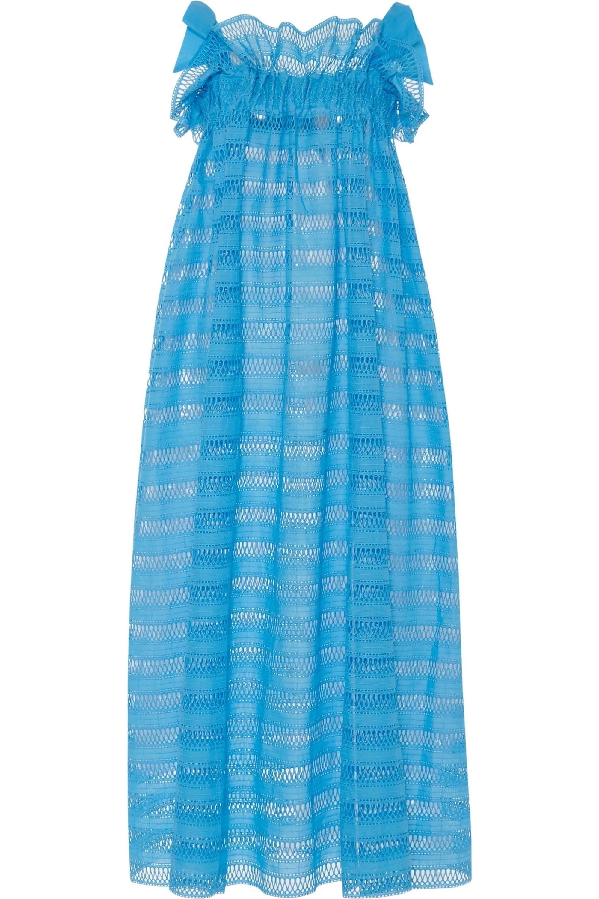 Jaime Blue Lattice Lace Dress