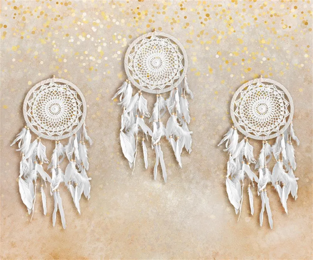 Kate Simple Beige Boho Dreamcatcher Backdrop for Photography