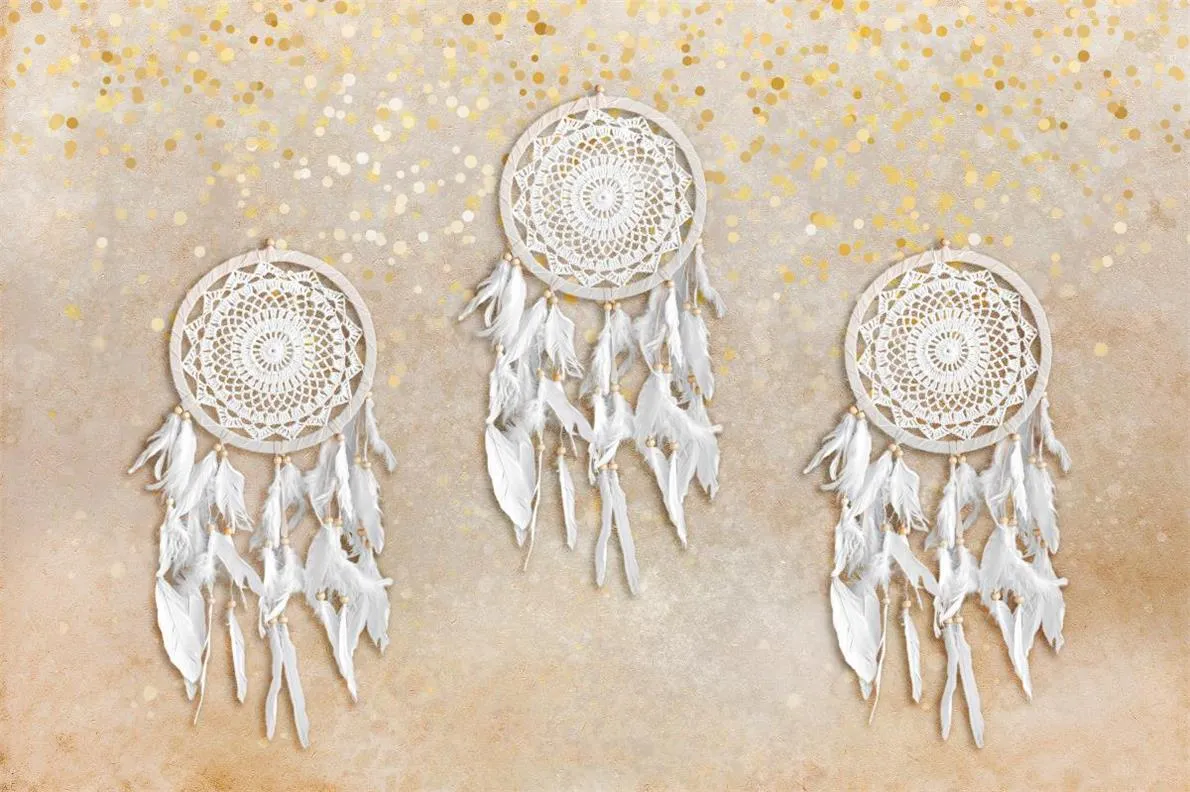 Kate Simple Beige Boho Dreamcatcher Backdrop for Photography