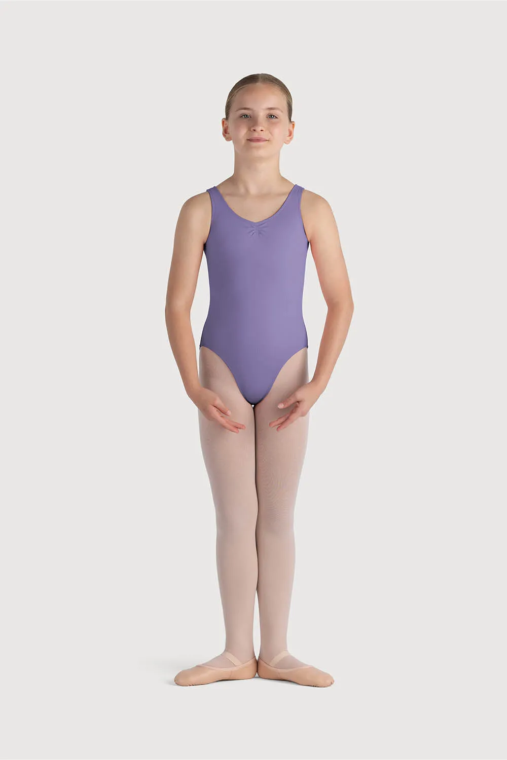 L0828G - Bloch Overture Odetta Sleeveless Pleat Girls Leotard