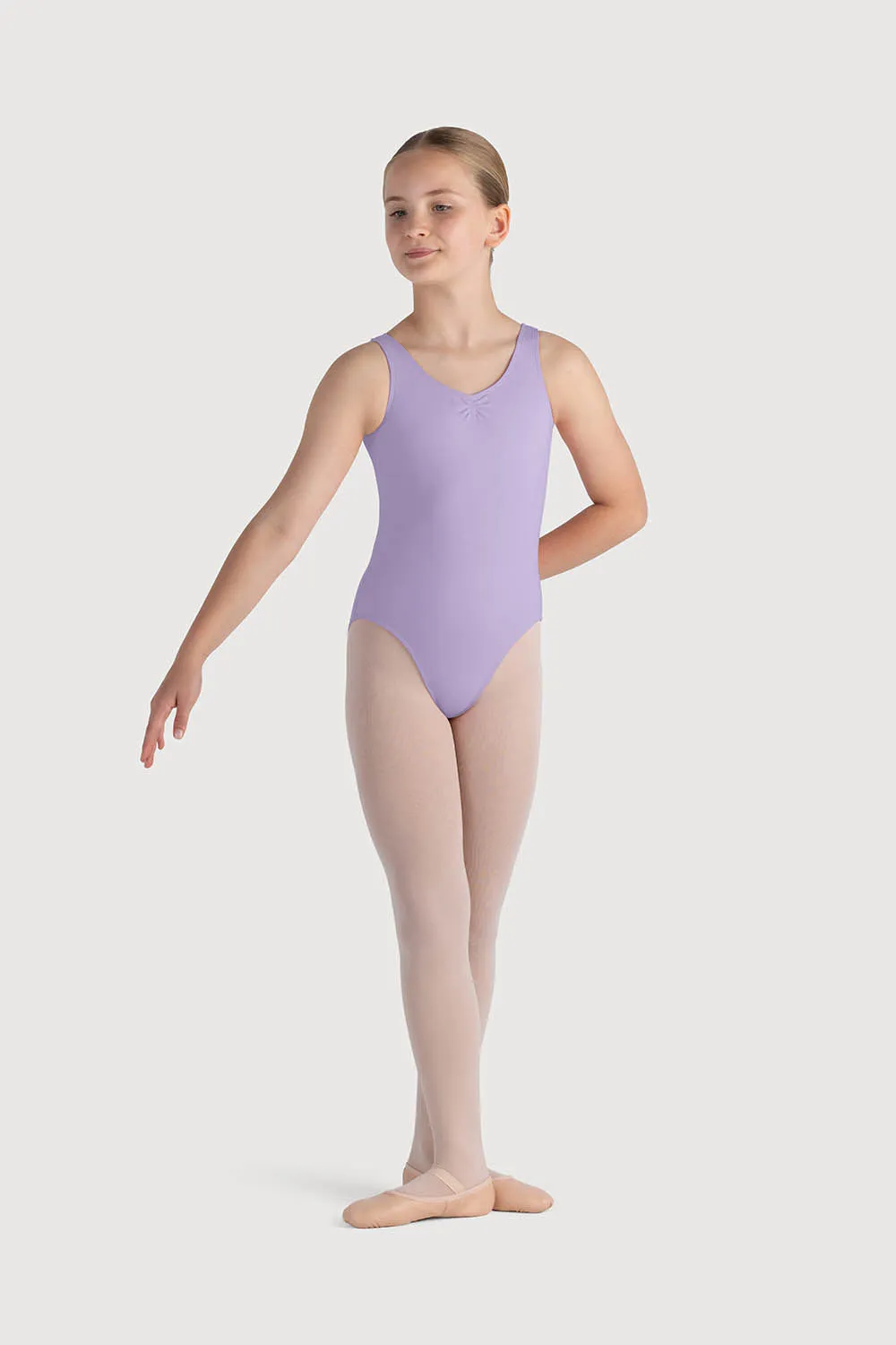 L0828G - Bloch Overture Odetta Sleeveless Pleat Girls Leotard