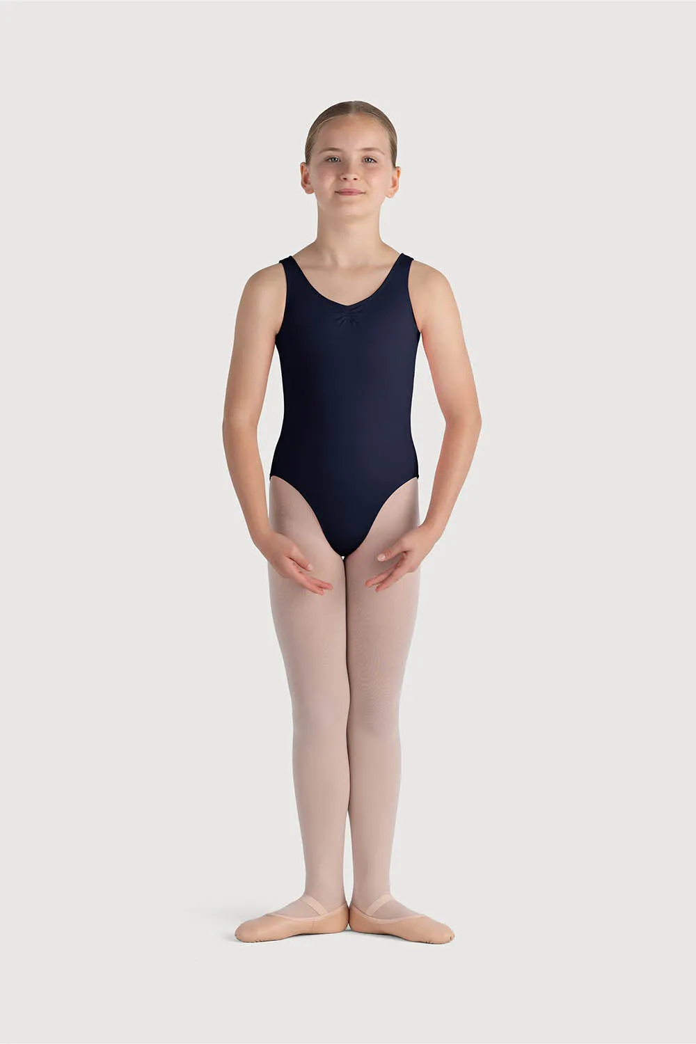 L0828G - Bloch Overture Odetta Sleeveless Pleat Girls Leotard