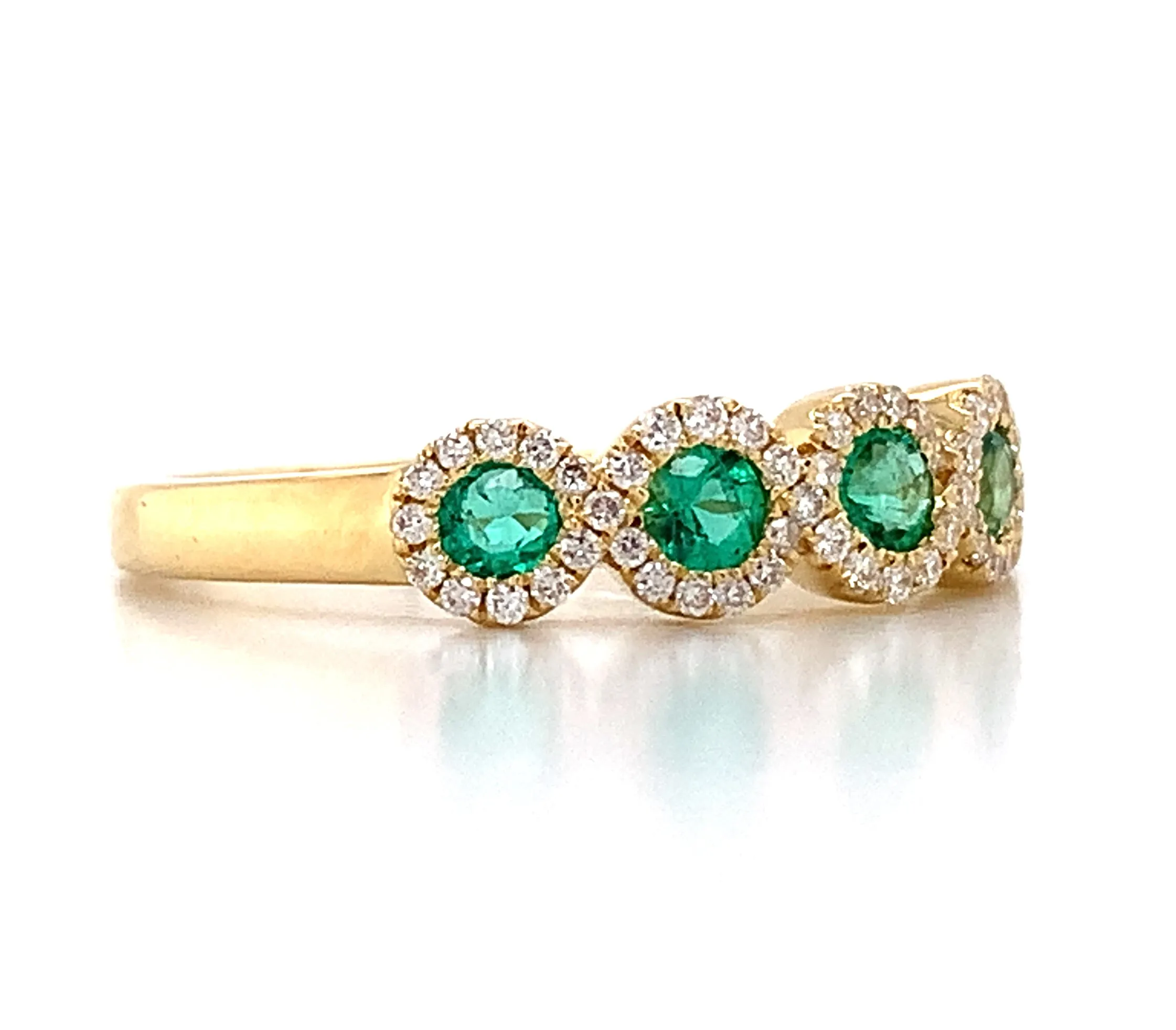 Ladies 5 Stone Emerald & Diamond Ring