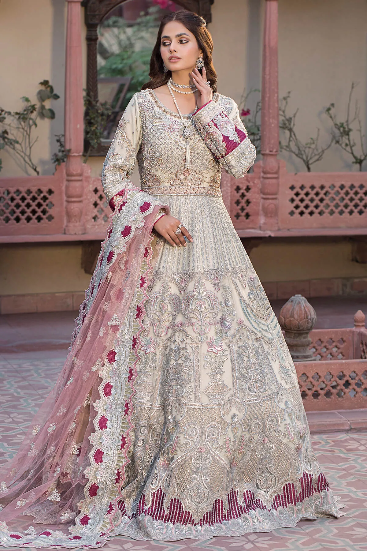 Latest Wedding Dress in Traditional Pishwas Frock Style