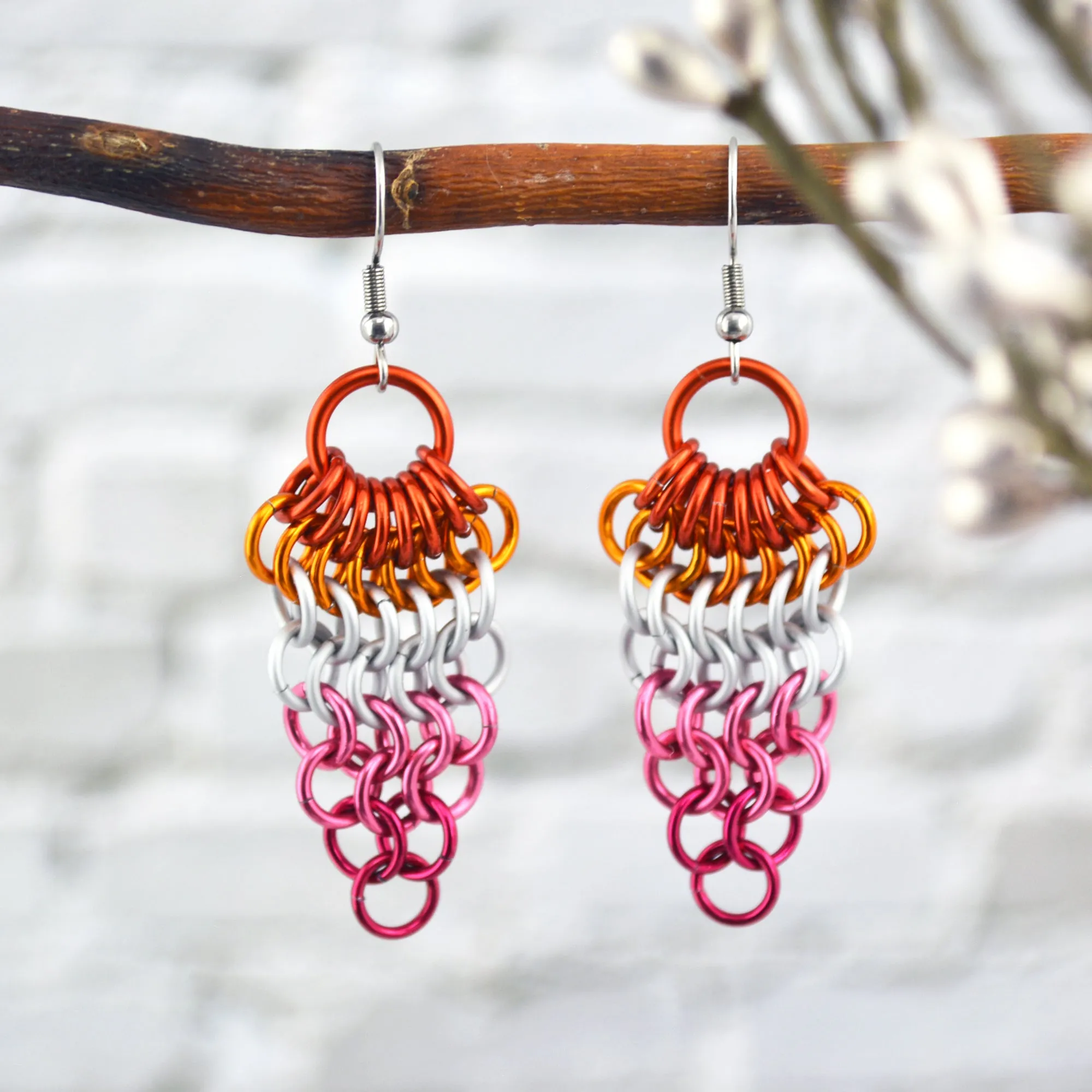 Lesbian Pride - Cluster Earrings