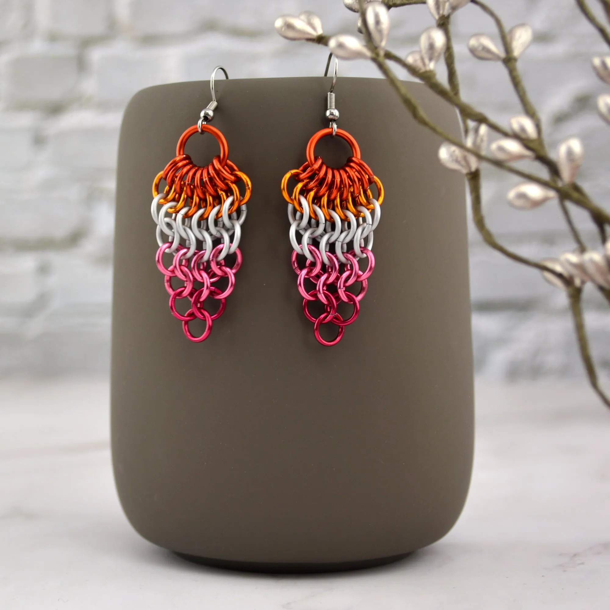 Lesbian Pride - Cluster Earrings