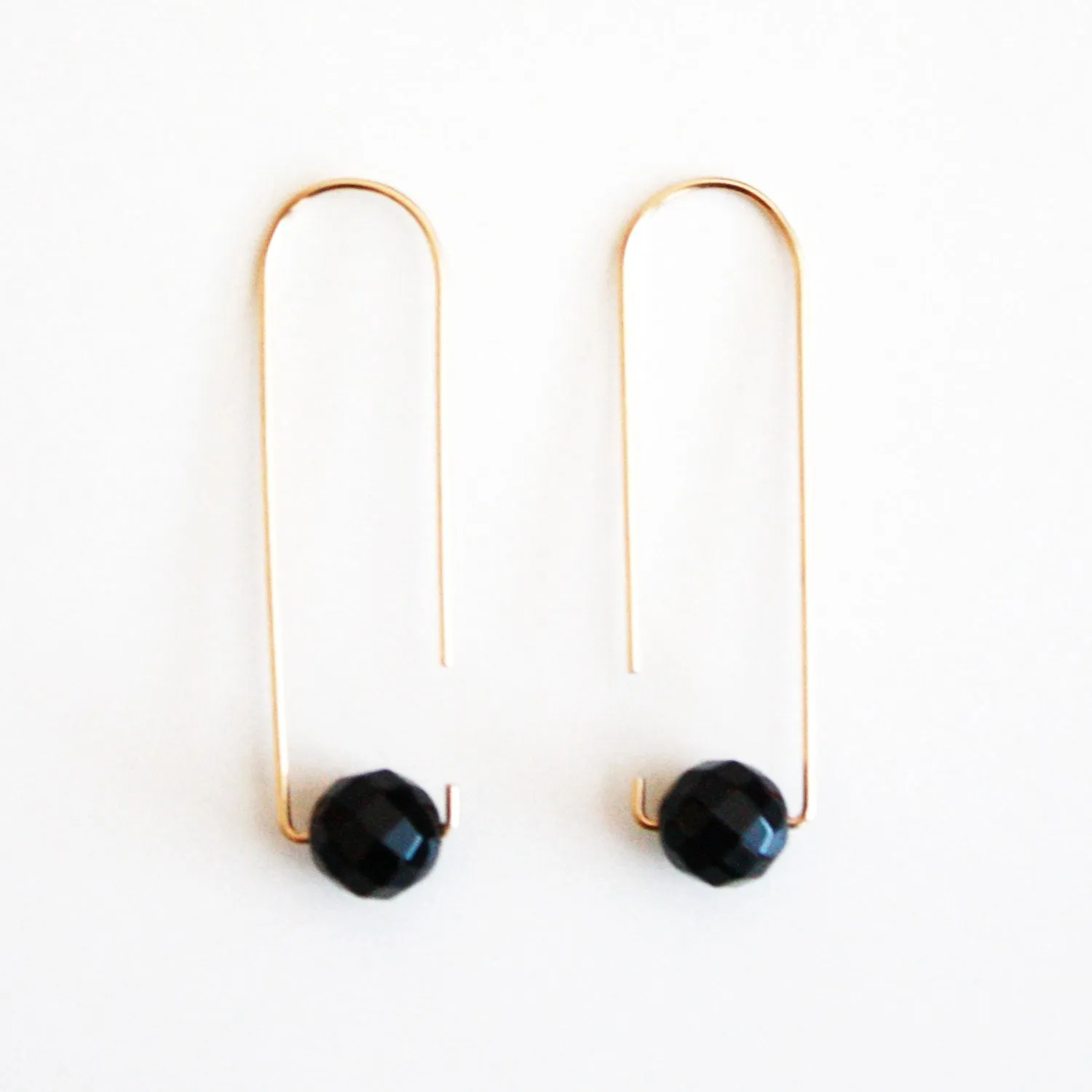 Long Hook Earrings - Gemstones