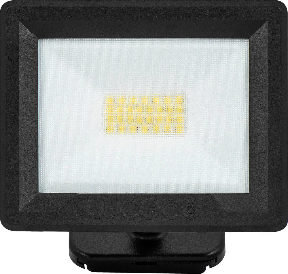 Luceco EFLD20B40-06 20W Essence Security Non-PIR Floodlight with Ball Joint 1m Cable - Black