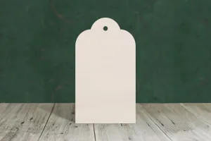 Luggage tag with rounded top wooden craft shape - plywood