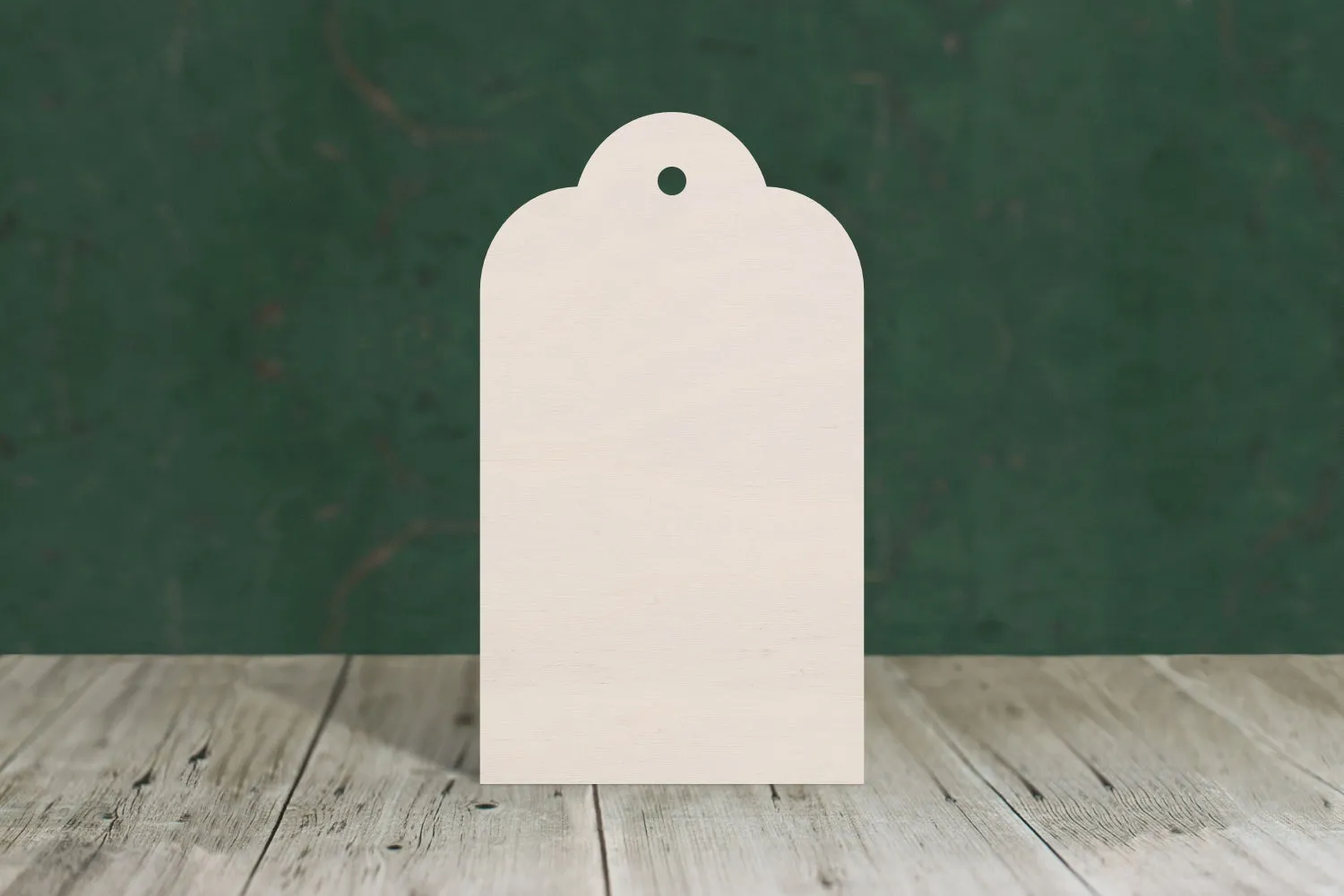 Luggage tag with rounded top wooden craft shape - plywood