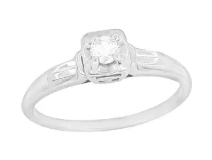 Macie 1930's Vintage Diamond Engagement Ring in 18K White Gold
