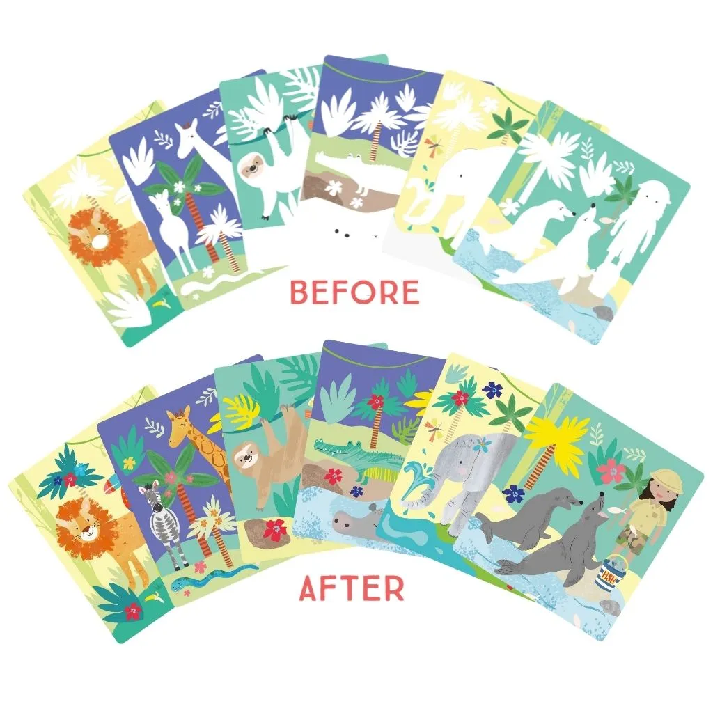 Magic Colour Changing Water Flip Pad Easel and Pen  - Jungle