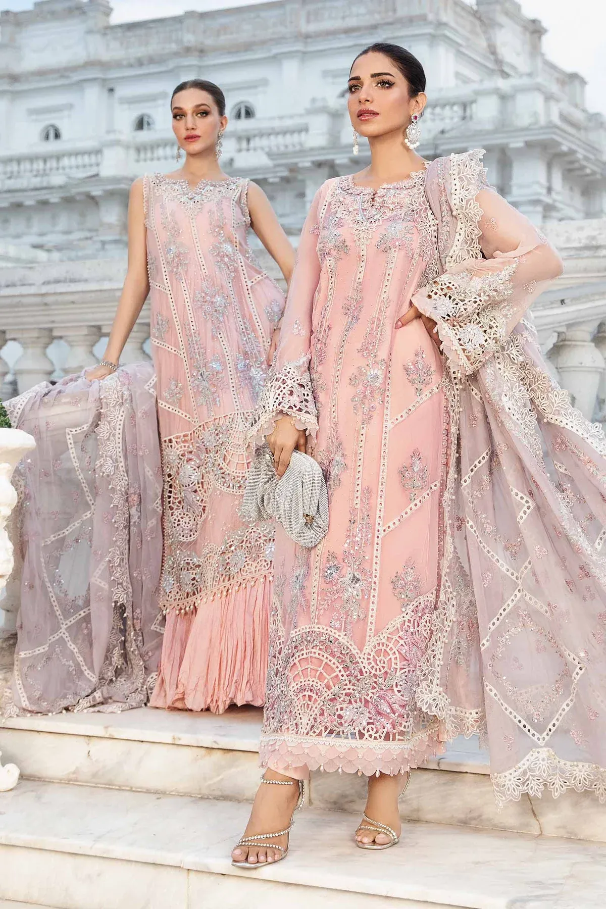 Maria.B Luxury Pure Chiffon Unstitched Embroidered 3 Pieces Suit MPC-24-106