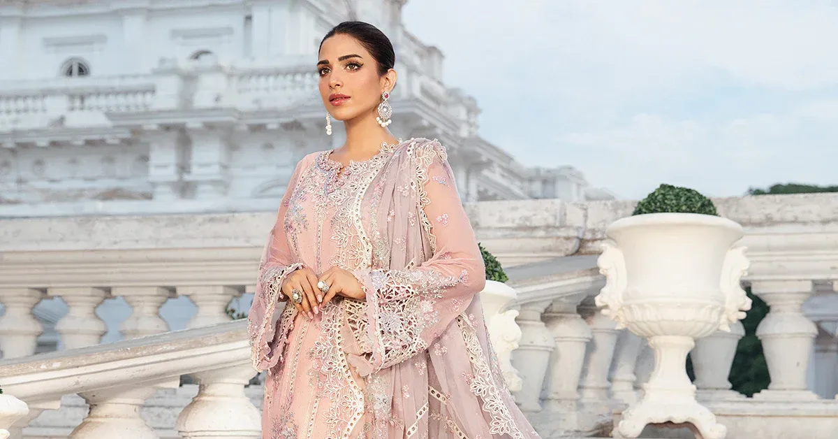 Maria.B Luxury Pure Chiffon Unstitched Embroidered 3 Pieces Suit MPC-24-106