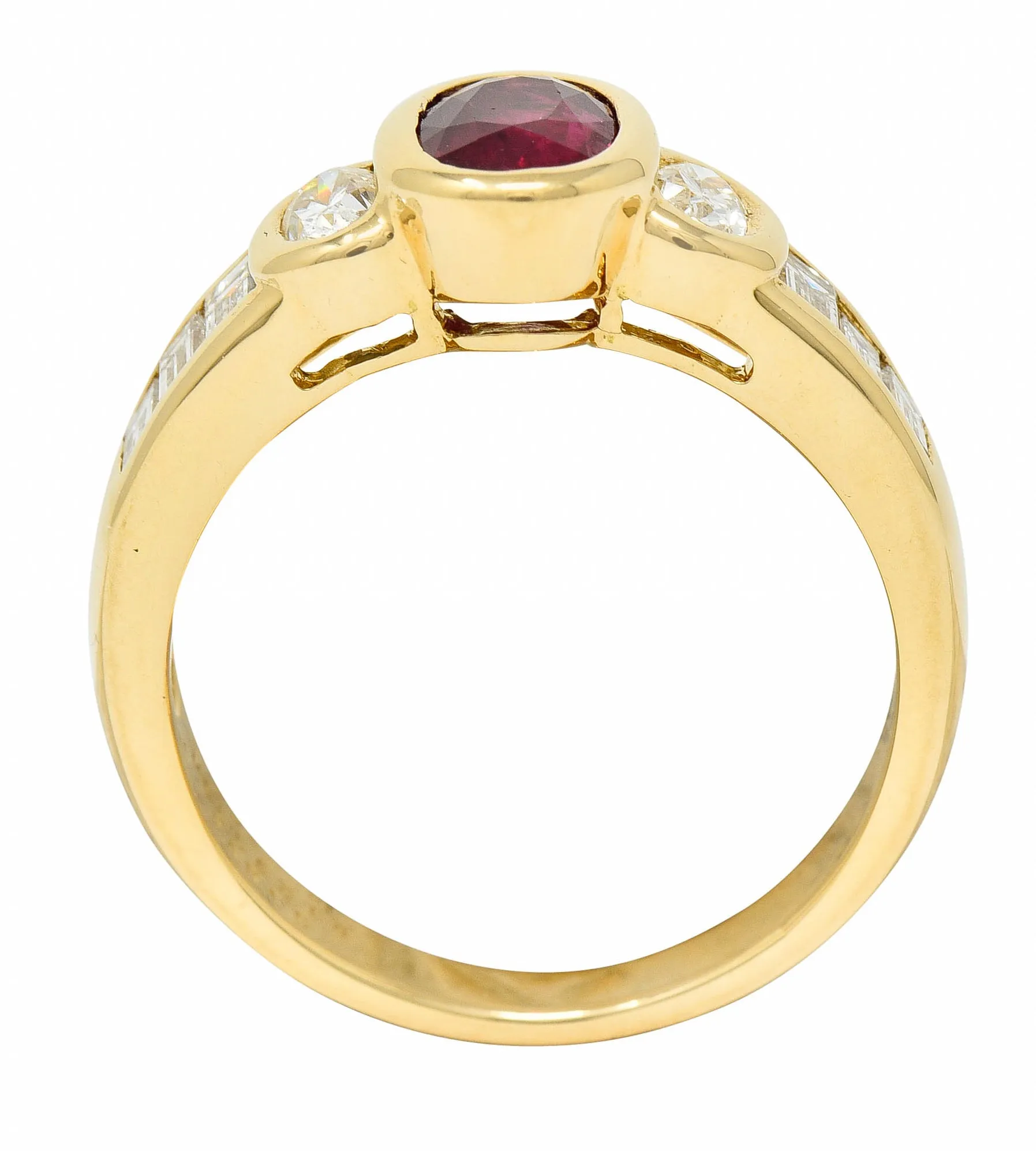 Mellerio Paris Vintage 2.10 CTW Ruby Diamond 18 Karat Gold Gemstone Ring
