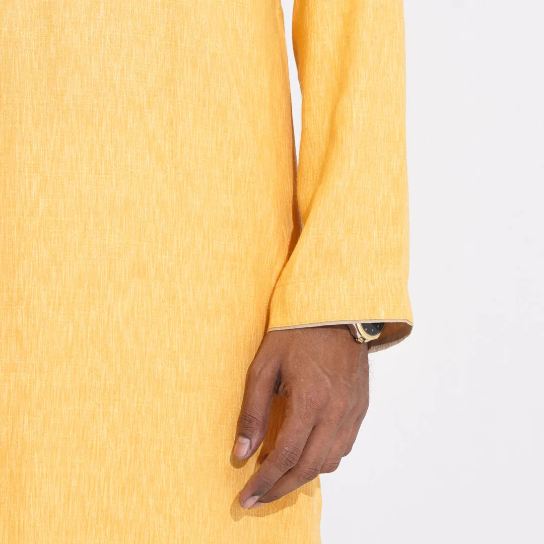 Men Yellow Embroidered Panjabi