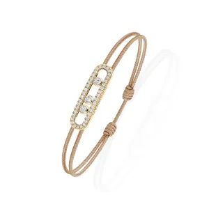 MESSIKA CARE(S) BEIGE PAVÉ CORD BRACELET