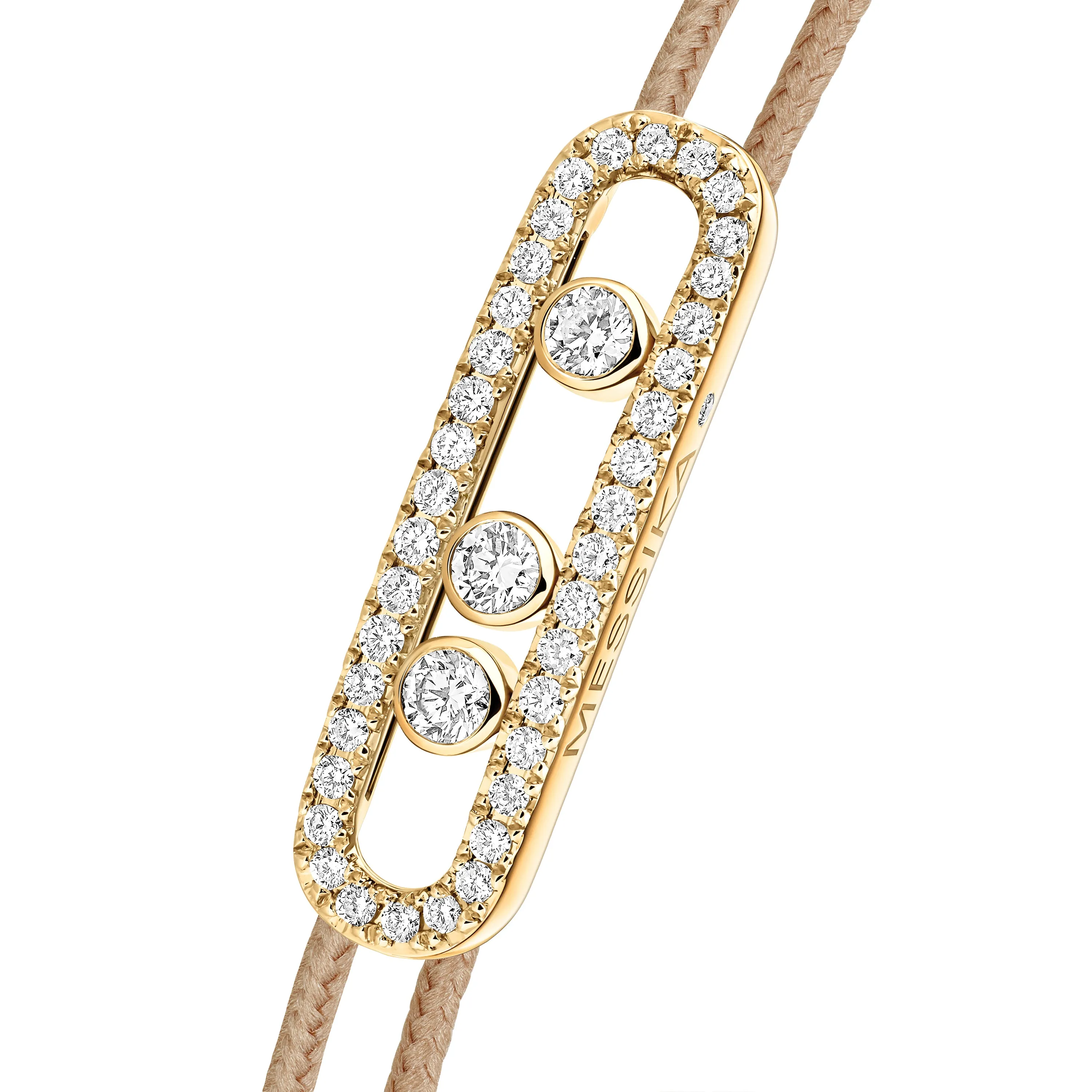 MESSIKA CARE(S) BEIGE PAVÉ CORD BRACELET
