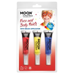 Moon Creations Face & Body Paints And Brush, Superhero