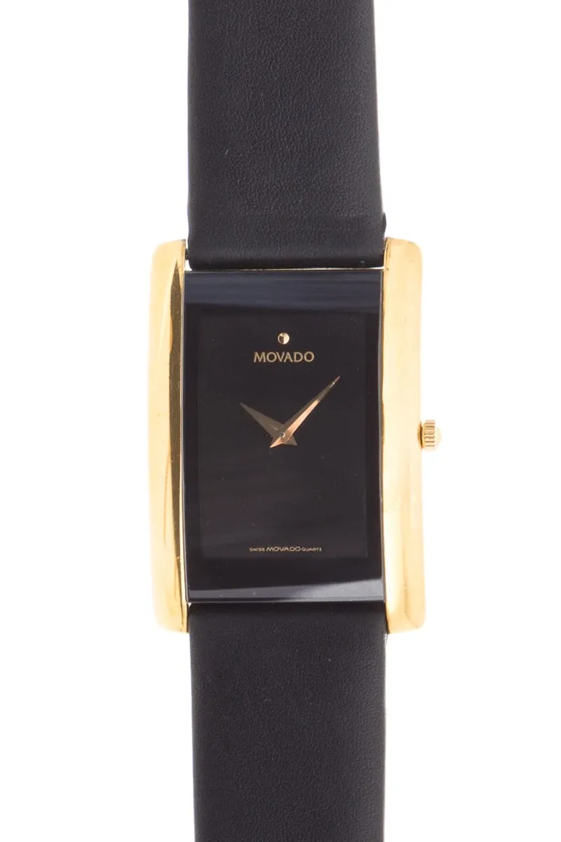 Movado Black and Gold Quartz and Stainless Steel Watch