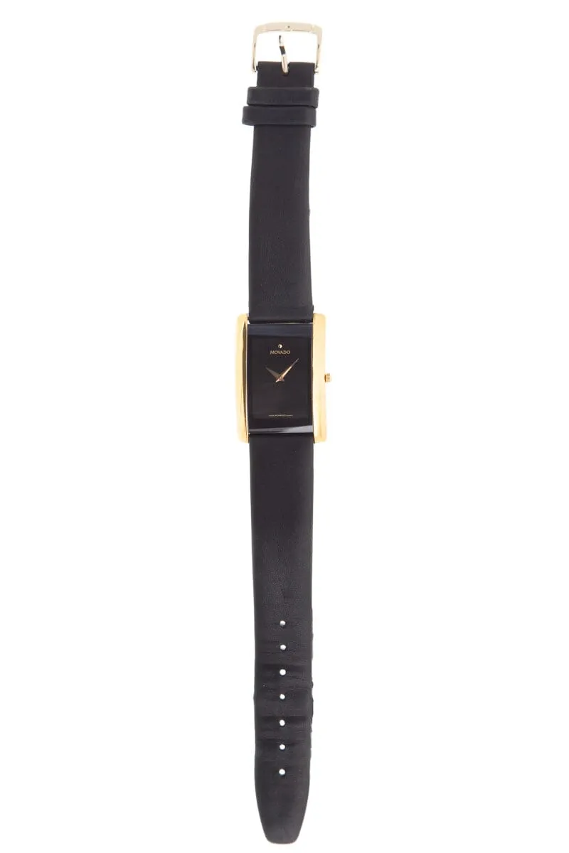 Movado Black and Gold Quartz and Stainless Steel Watch