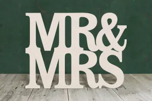 Mr & Mrs text wooden craft blank - plywood