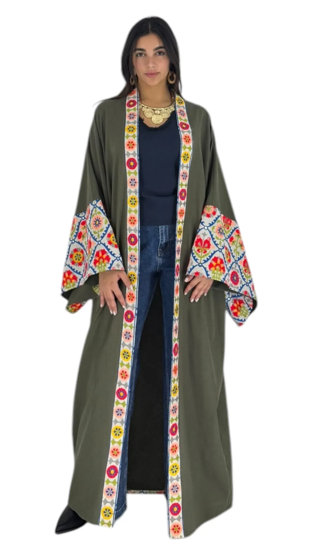 Nagham khaki abaya