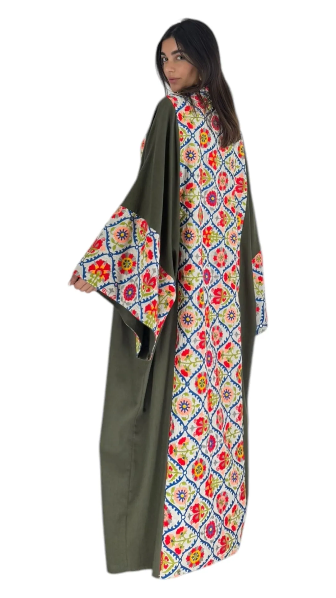 Nagham khaki abaya