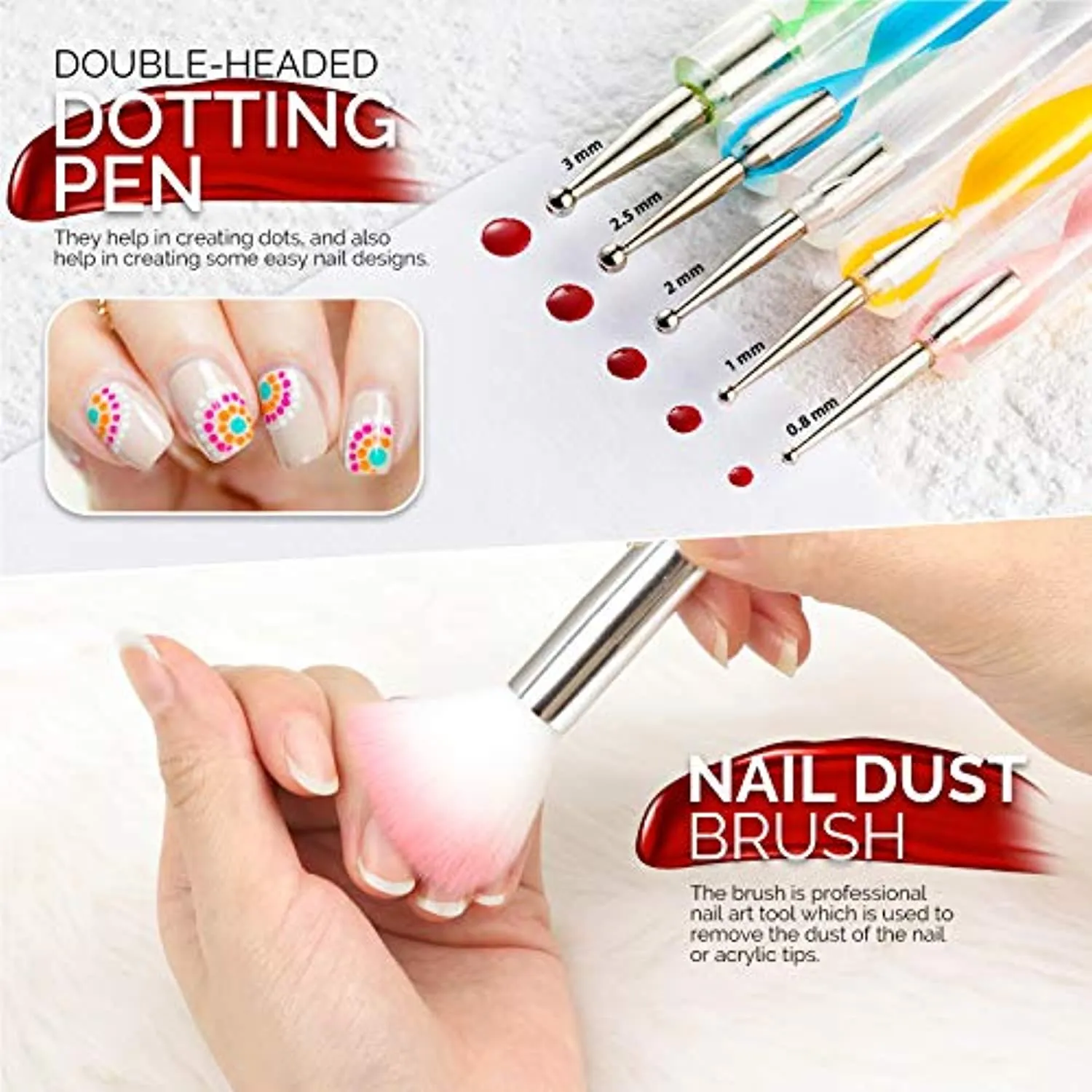 Nail Art Brushes, Nail Dotting Tools, Nail Dust Brush, Teenitor Nail Art Kit for beginners, Butterfly Nail Art Stickers, Nail Art Rhinestone, Nail Art Foil, Nail Art Striping Tapes, Nail Design Kit