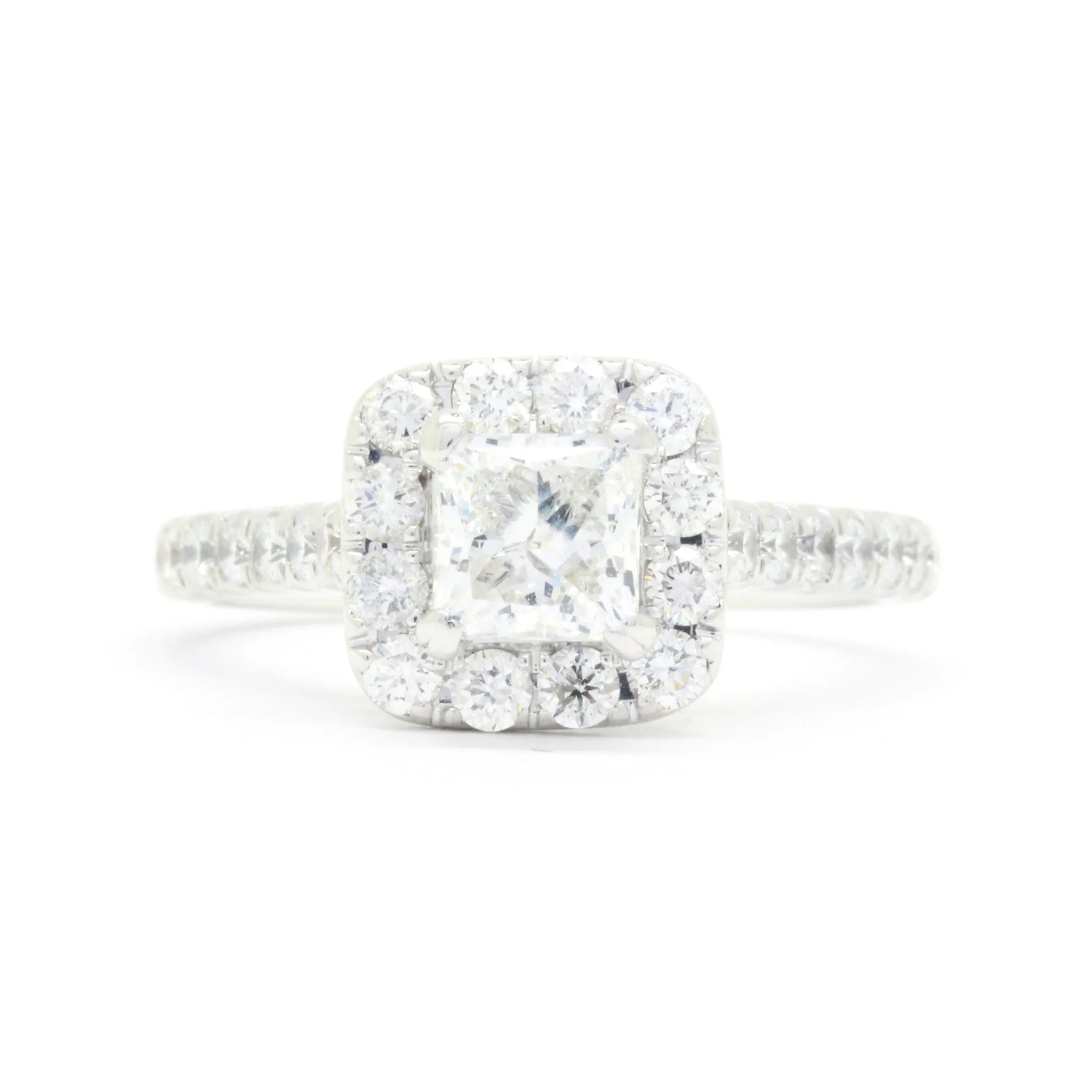 Neil Lane 2.24cttw Halo Diamond Engagement Ring, 1ct Princess Center Diamond 14K