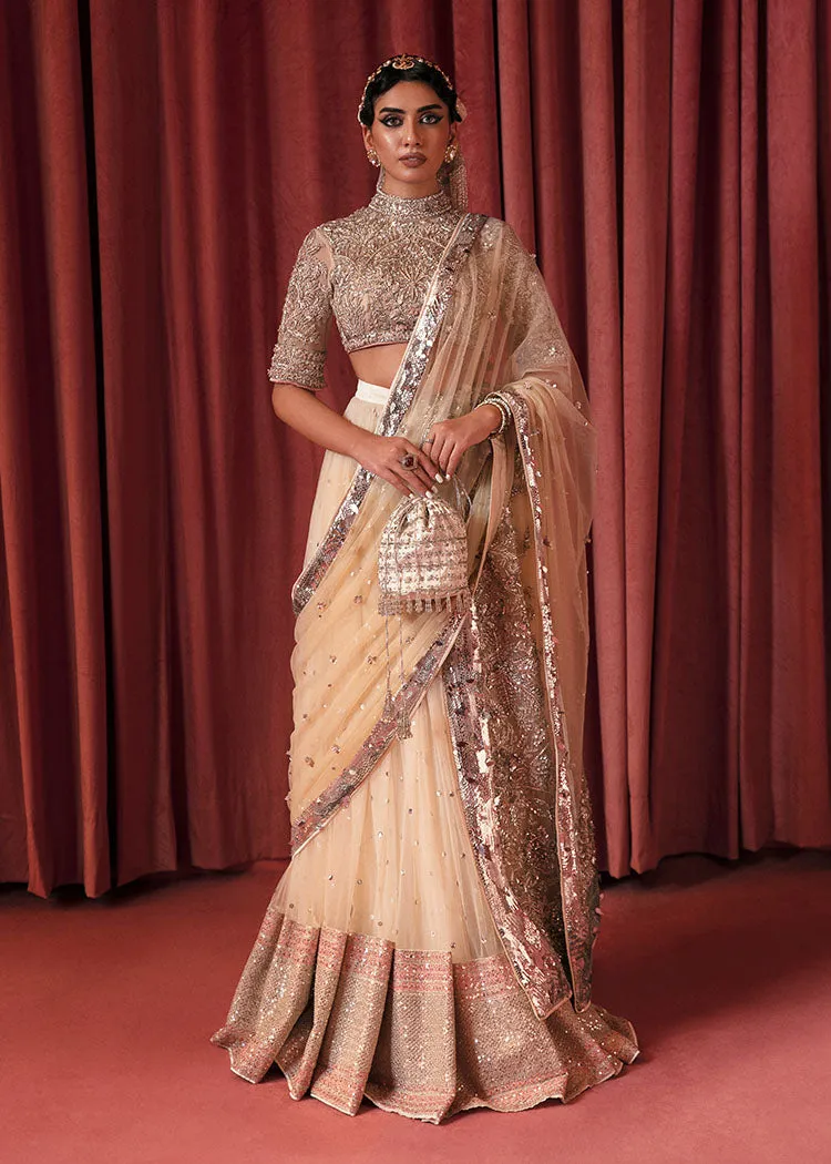 Net Lehenga Choli and Dupatta Bridal Dress Pakistani