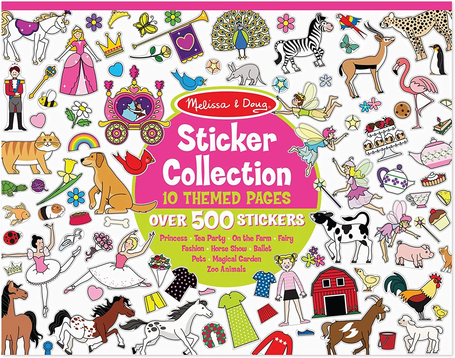 New Melissa & Doug Sticker Collection Book: Princesses, Tea Party, Animals, and More - 500  Stickers