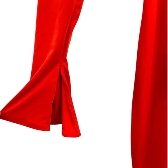 NWT OH POLLY Isolde Long Sleeve Off The Shoulder Maxi Dress In Red Size 10