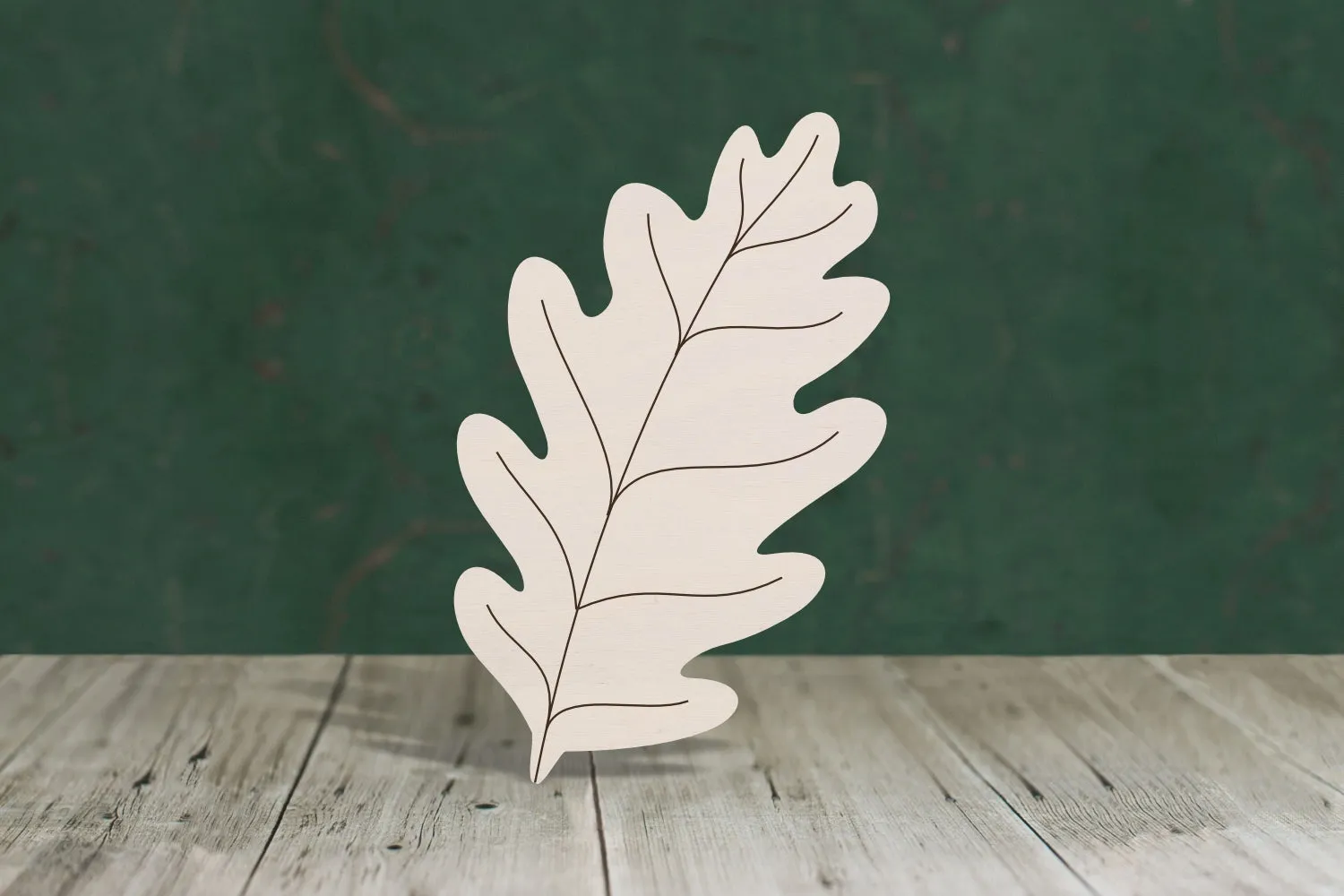 Oak leaf with etched detail wooden craft cut out - plywood