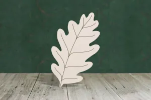 Oak leaf with etched detail wooden craft cut out - plywood