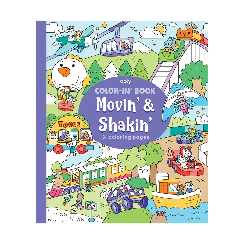 Ooly Color-In Book - Movin' & Shakin' Coloring Book