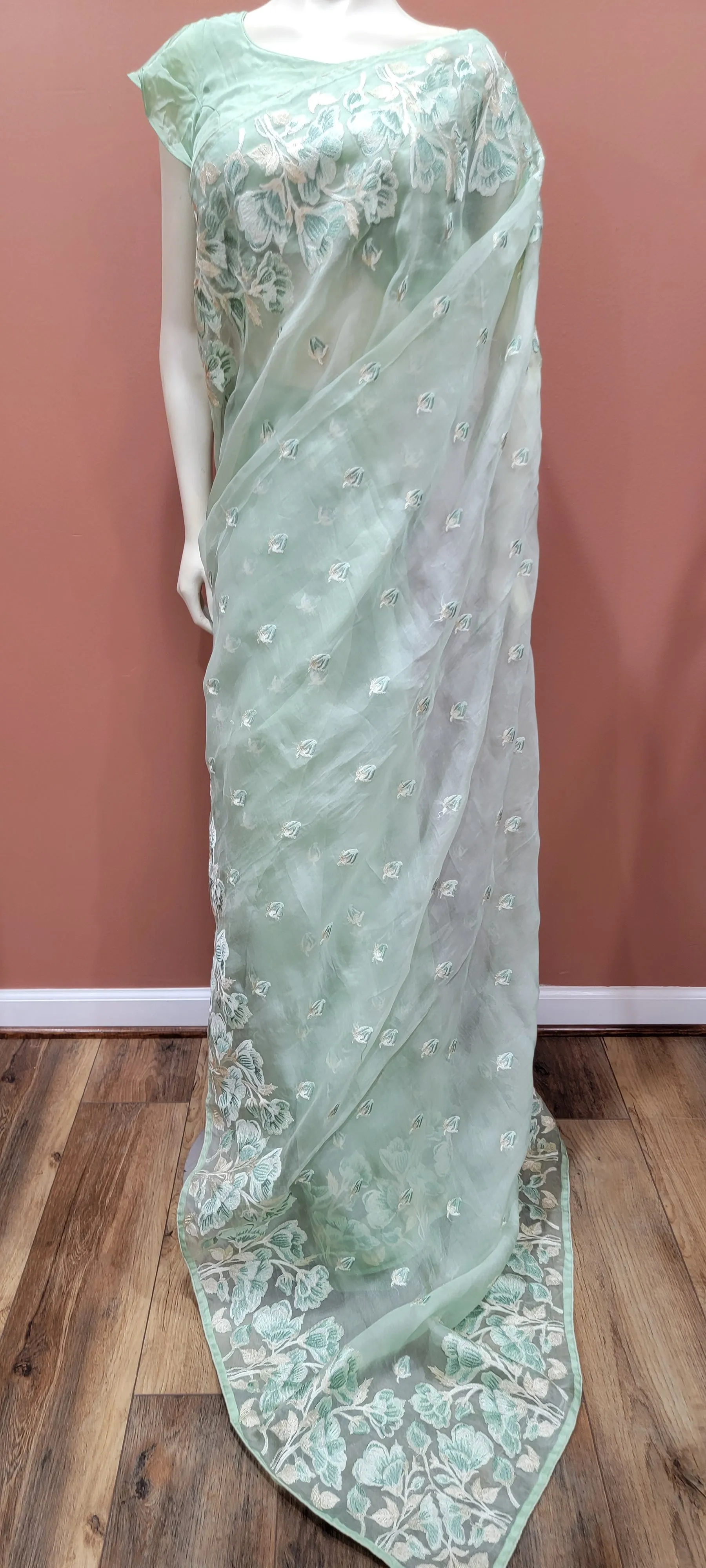 Organza Embroidered Saree Collection W/ Blouse