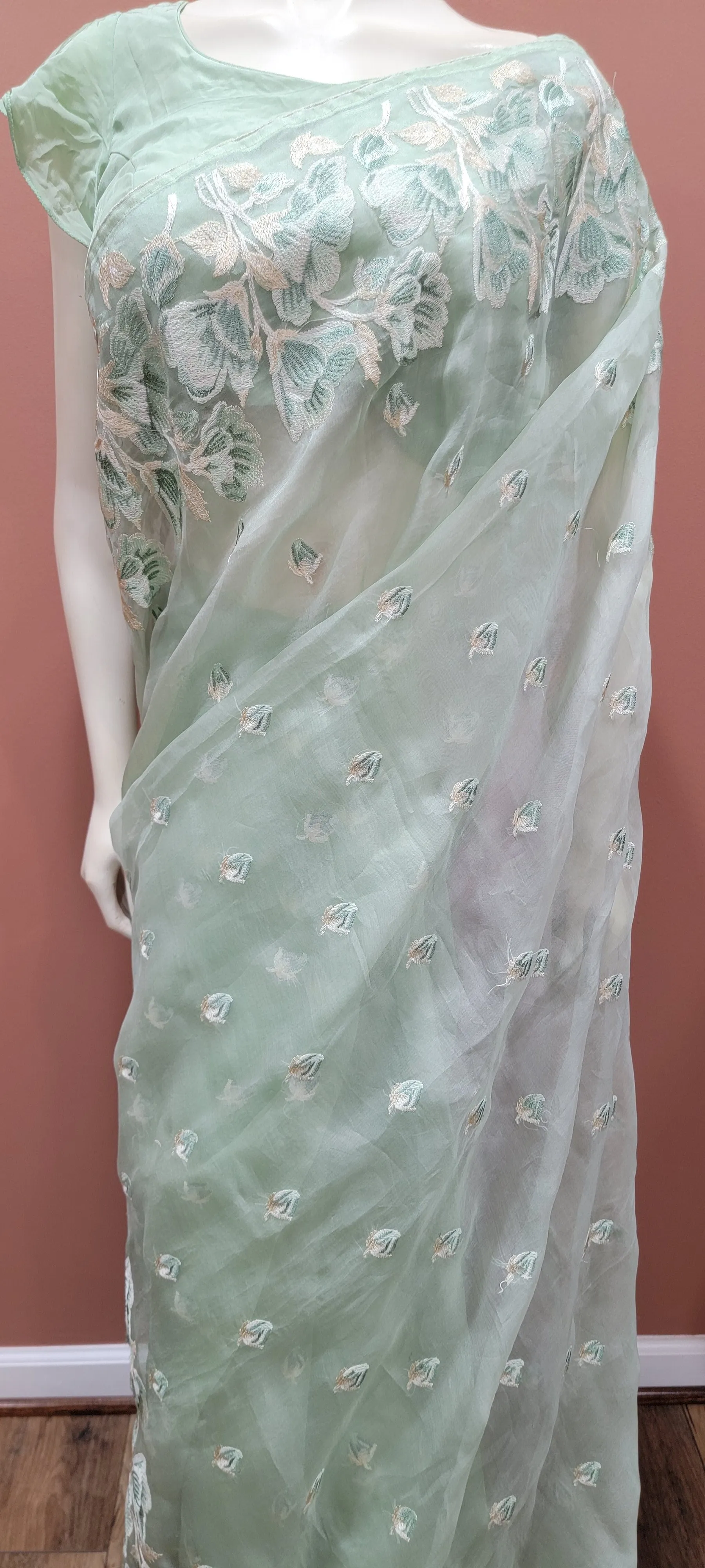 Organza Embroidered Saree Collection W/ Blouse