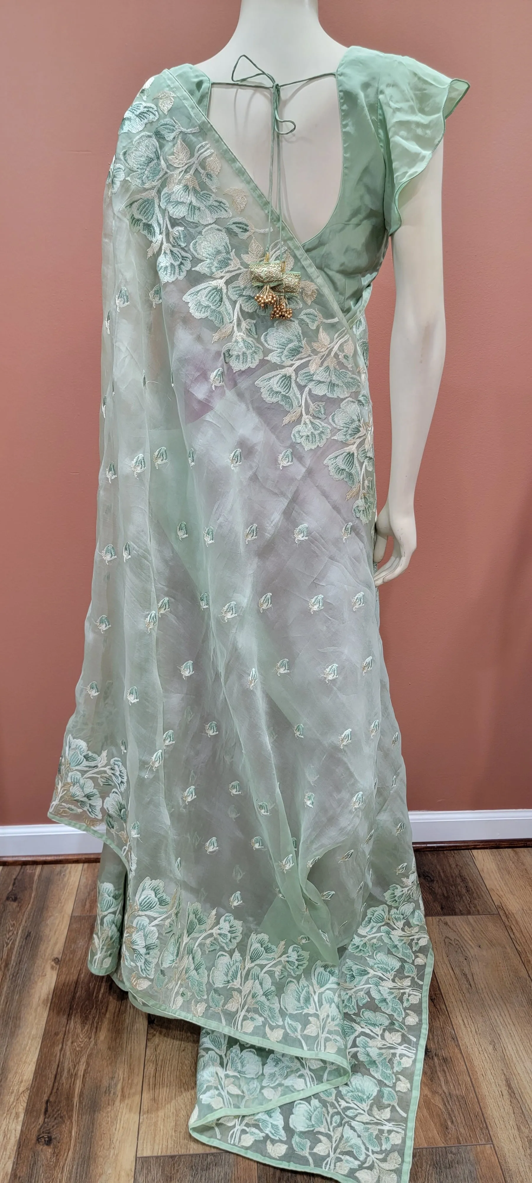 Organza Embroidered Saree Collection W/ Blouse