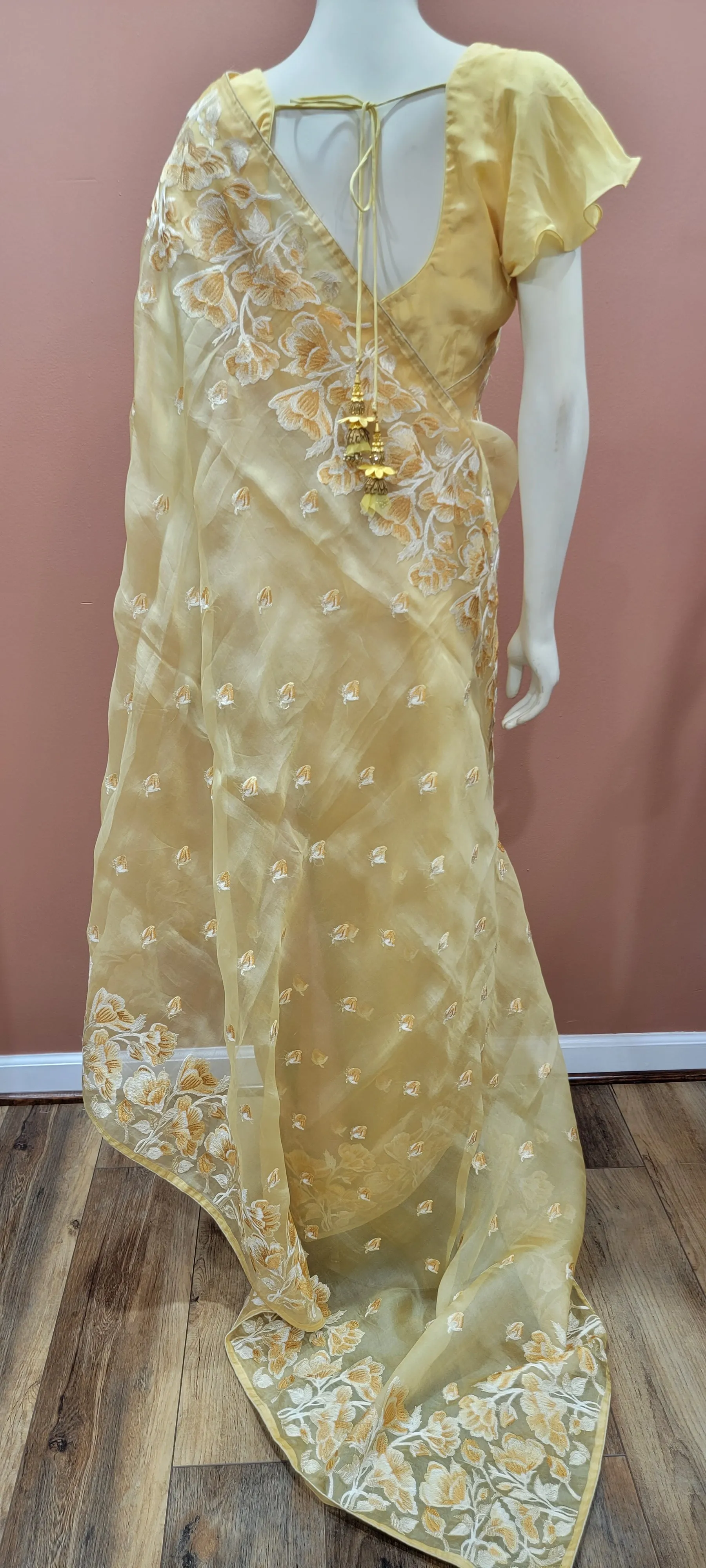 Organza Embroidered Saree Collection W/ Blouse